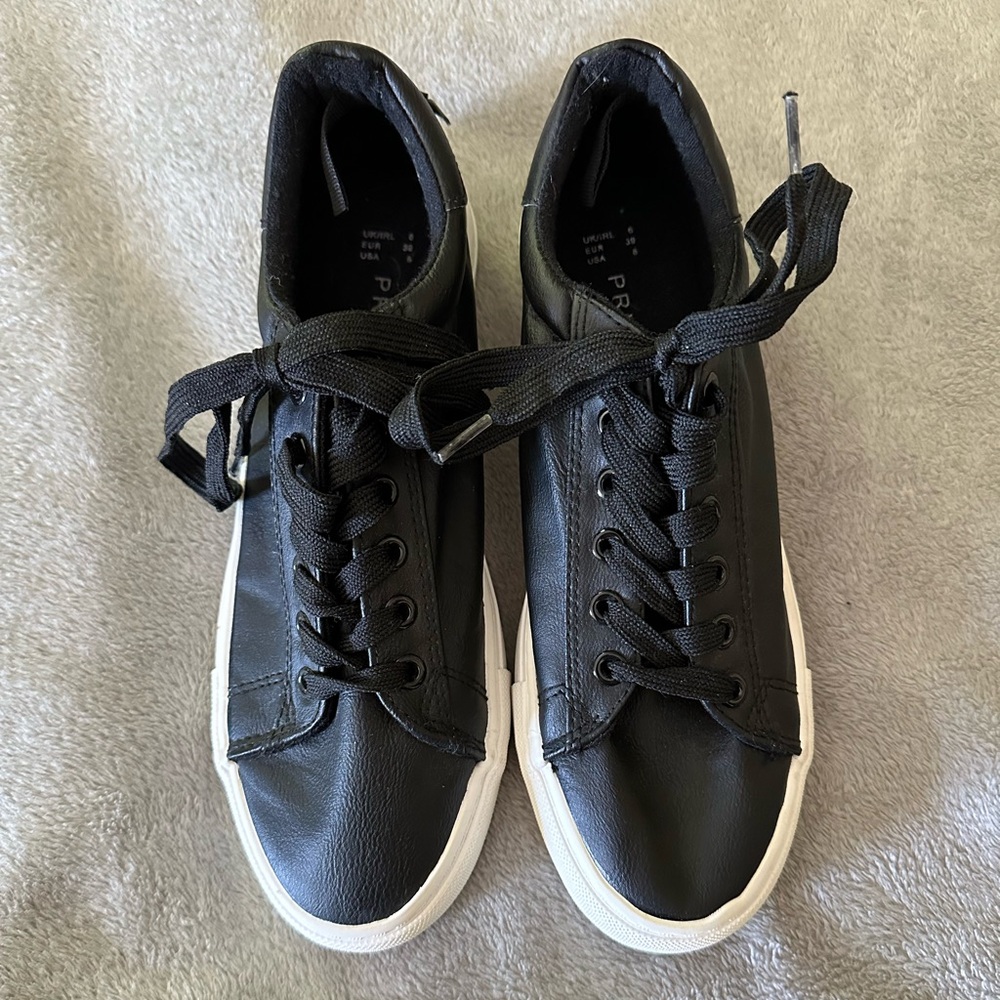 Faux Leather Casual Sneakers